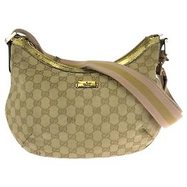 Borsa a Spalla in Tela GG e Pelle Verniciata Gucci