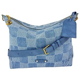 Borsa hobo Vagabond in denim Damier Louis Vuitton