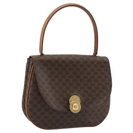 Céline CELINE Macadam Canvas Star Ball Handtasche braun gold Auth YKZ830A
