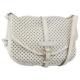 LOUIS VUITTON Borsa a Spalla in Pelle Perfo Saumur 30 Bianca M93997 LV Auth BAZ425A