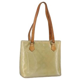 LOUIS VUITTON Bolso de Mano Houston Monogram Vernis Gris M91053 LV Auth AMZ150