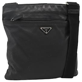 Borsa a Spalla in Pelle Nera e Argento PRADA Auth ka3716