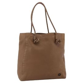 Gucci Sac Tote en cuir marron avec détails argentés 267903 Auth ka3676