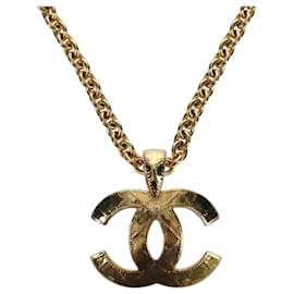Collana CC CHANEL metallo tono oro CC Auth am11252SAM - Chanel