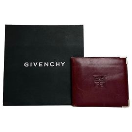 Portafoglio in pelle pieghevole vintage Givenchy bordeaux