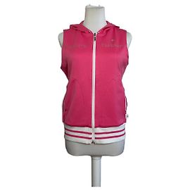 Jaqueta esportiva sem mangas com zíper Courreges vintage rosa