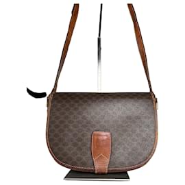 Céline Borsa a spalla in pelle monogramma Triomphe Celine Paris vintage marrone