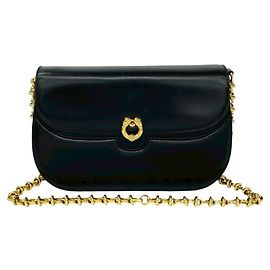 Borsa a spalla in pelle di vitello vintage Gucci con catena