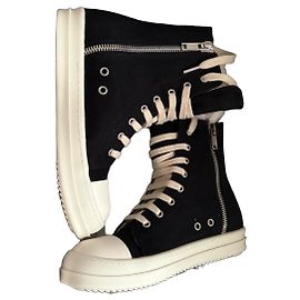 Rick Owens Sneaker Schwarz Stoff