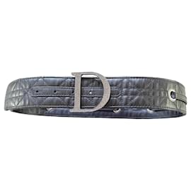 Dior John Galliano Black Cannage Leather Belt 80