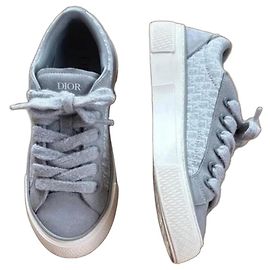 Christian Dior Sneakers Dior B33 Tennis Suede & Canvas - Taglia 41, Grigio/Bianco