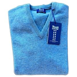 Blauer Wollpullover mit V-Ausschnitt - Autre Marque