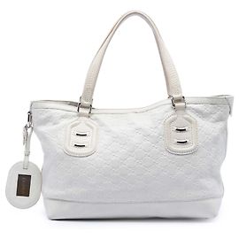 Gucci Weißes Guccissima Techno Tag Tote