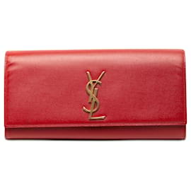 Clutch Cassandre Monogram Grain de Poudre Rosso Saint Laurent