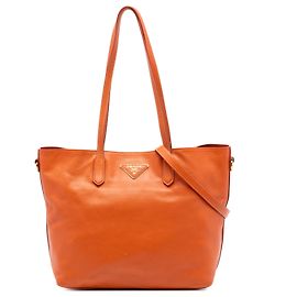 Borsa tote aperta convertibile Saffiano arancione Prada