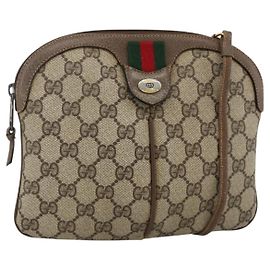 Borsa Sherry Line GG Supreme Web di GUCCI in PVC beige, oro e rosso 904 02 047 Auth YKZ1597