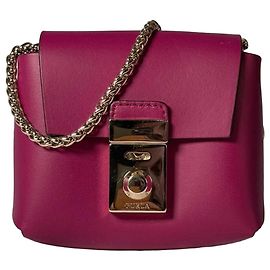 Bolso cruzado mini Metropolis en cuero fucsia de Furla