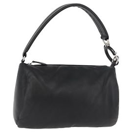 Borsa a mano in pelle nera e argento autentica BURBERRY 174706A