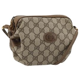 Gucci Borsa a Spalla GG Supreme PVC Beige Oro 007 37 5770 Auth BA11790