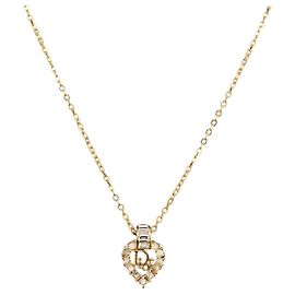 Collana Christian Dior metallo oro Auth ka3707A
