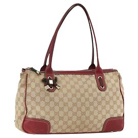 Borsa Tote Pretty Sherry Line in Canvas GG Gucci Beige Oro 177052 Auth fm5307