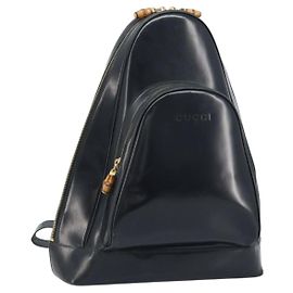 Borsa a Spalla GUCCI in Pelle Verniciata Nera Oro 000 2113 0027 Auth BSZ493