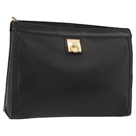 Bolso de mano CELINE de cuero negro y dorado Auth 174310 - Céline