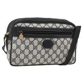 Gucci Borsa a Spalla GG Supreme in PVC Navy Gold 001 113 0942 Auth BAZ713
