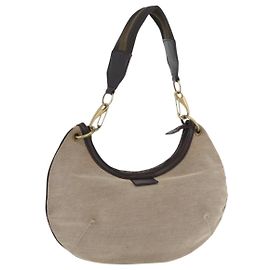 Borsa a Spalla GUCCI in Tela Beige Oro Auth hk3681