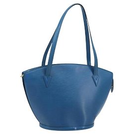 LOUIS VUITTON Borsa a Spalla Saint Jacques Epi Blu M52275 LV Auth AMZ176