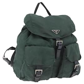 Zaino PRADA in nylon verde argento Auth BSZ500 - Prada