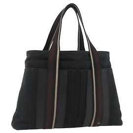Hermès HERMES Borsa a Mano Trocha Horizontal Zonal MM in Tela Nera Auth ARZ908