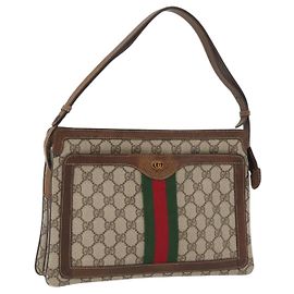 Sac Sherry Line GG Supreme Web de GUCCI en PVC beige et or 001 16 4085 Auth 174411