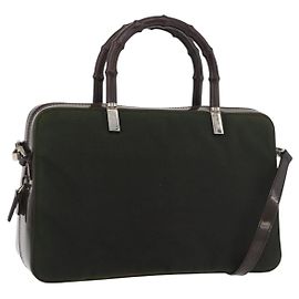 Borsa a mano in nylon Gucci Bamboo 2 vie verde argento autentica hk3678