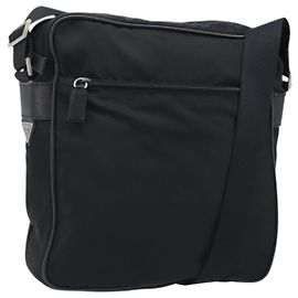 Borsa a Spalla PRADA in Nylon Nero Argento Autentica gh2029
