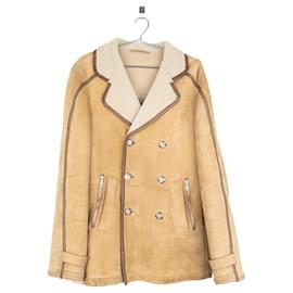 Cappotto in pelle shearling doppiopetto Prada AW05