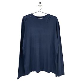 Abgenutzte Henley-Button-Langarmshirt von Balmain von Olivier Rousteing aus den 2010er Jahren