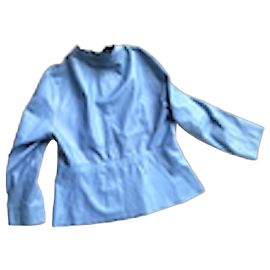 Autre Marque Blaue Lederjacke im Military Look