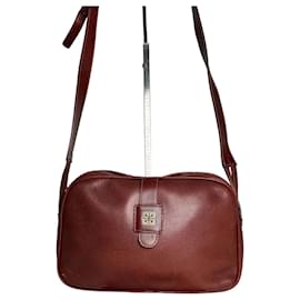 Borsa a tracolla in pelle con stampa a serpente vintage Givenchy marrone