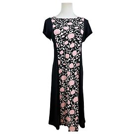 Vintage Courreges abstraktes Kleid schwarz rosa M