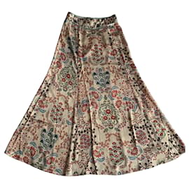 Falda larga Ba&Sh GARANCE ecru estampado floral