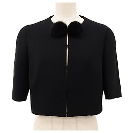 Giacca in pelliccia di visone in lana Salvatore Ferragamo