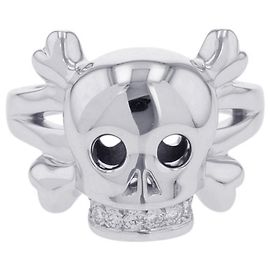 Christian Dior 18K Weißgold Tete de Mort Skull Ring