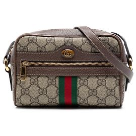 Gucci Beige Mini GG Supreme Web Ophidia Crossbody