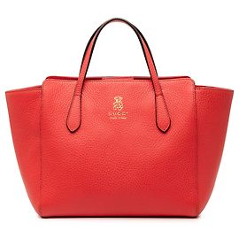 Bolsa de mão mini de couro vermelho Gucci