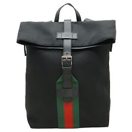 Gucci Techno Canvas Leder Rucksack