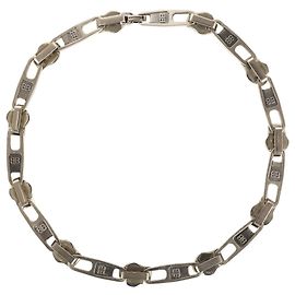 Collana choker in catena con zip argentata Balenciaga 21SS