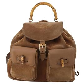 Gucci Vintage Bamboo Camoscio e Pelle