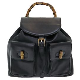 Gucci Vintage Bamboo Leather