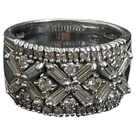 Vintage Diamant Cocktailring aus 14k Weißgold - Autre Marque